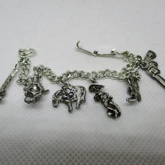 South Western Charm Bracelet Turquoise Cabochon Western Charm Bracelet Southwest - Picture 6 of 10